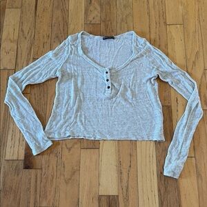 Brandy Melville | Sheer Long Sleeve Sweater Top | Oatmeal Color | OS